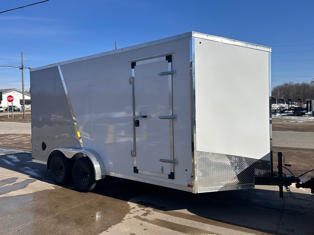 Enclosed Cargo Trailer 7x16 UTV +12in - 2 Tone 78" ramp door opening with ramp door - HLAFTX716TA2+12 (Charcoal 2 tone)
