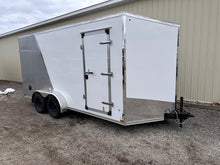 Load image into Gallery viewer, Enclosed Cargo Trailer 7x16 UTV +12in - 2 Tone 78&quot; ramp door opening with ramp door - HLAFTX716TA2+12 (Charcoal 2 tone)