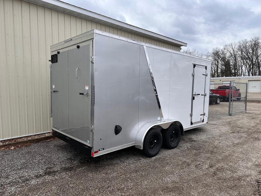Enclosed Cargo Trailer 7x16 UTV +12in - 2 Tone 78" ramp door opening with ramp door - HLAFTX716TA2+12 (Charcoal 2 tone)