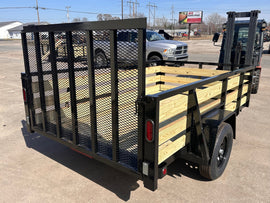 6x10 Utility Trailer with 3 board wood sides 24in tall - Quality Steel and Aluminum  - Model 7410ANSA3.5Kw/HS