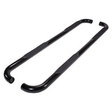 A0007B  -  3 Inch Round Bent Powder Coated Black Steel Without End Caps Rocker Panel Mount